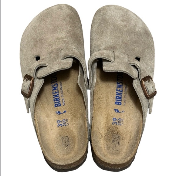 BIRKENSTOCK Taupe Suede Boston Soft Footbed Clog 38 - Picture 6 of 9